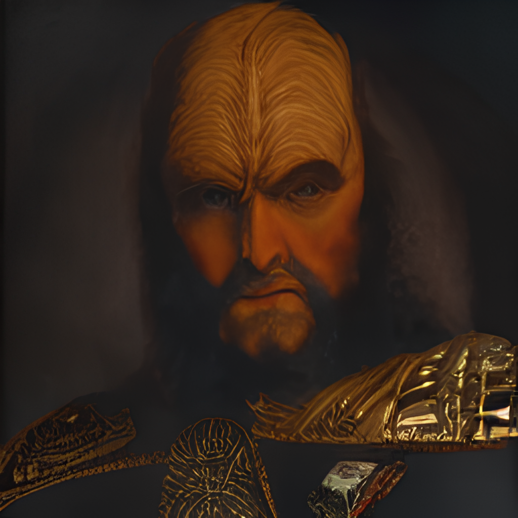 an oil painting of Klingon general in the style of Rubens