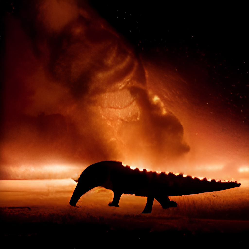 dinosaurs at the brink of a nuclear disaster