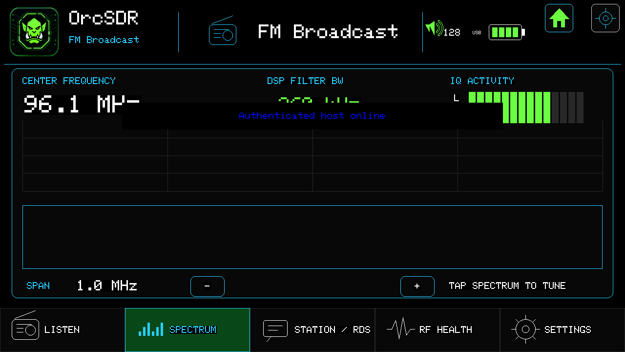 FM spectrum screen