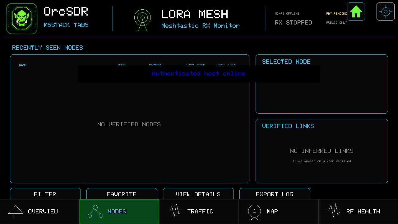 LoRa nodes screen