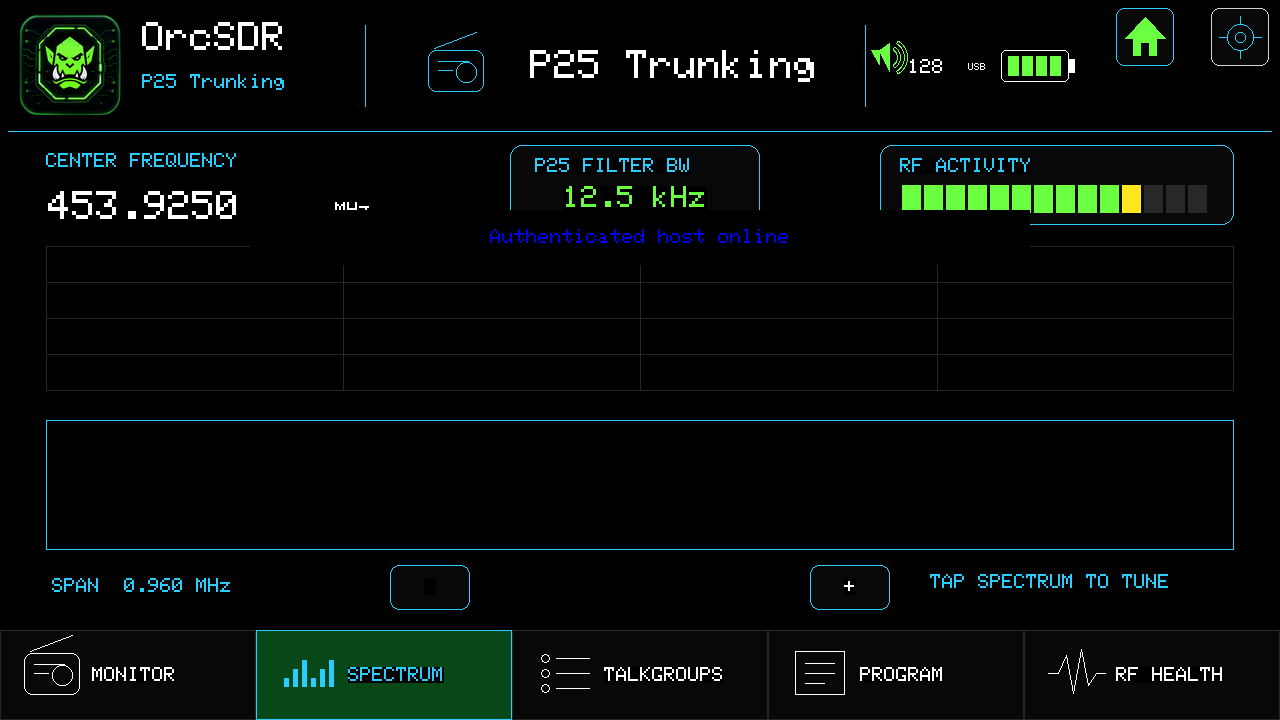 P25 spectrum screen