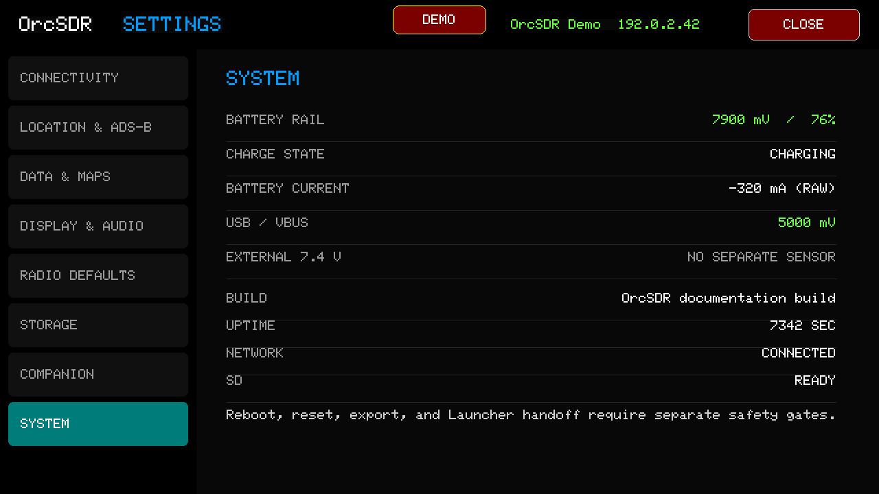 System settings