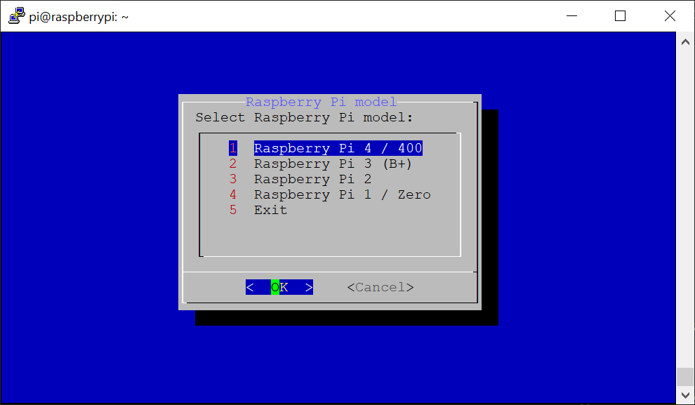 Select Raspberry Pi model