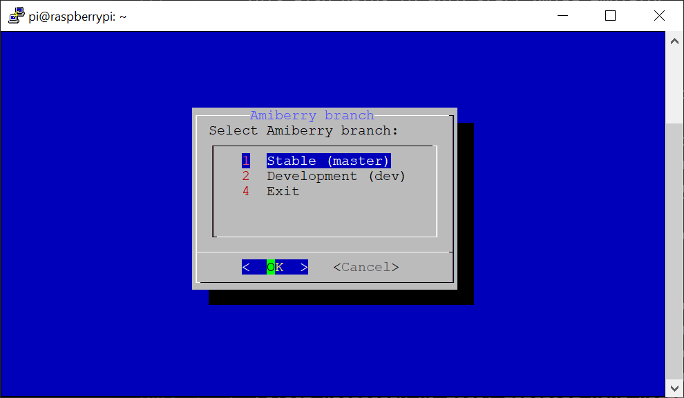 Select Amiberry branch