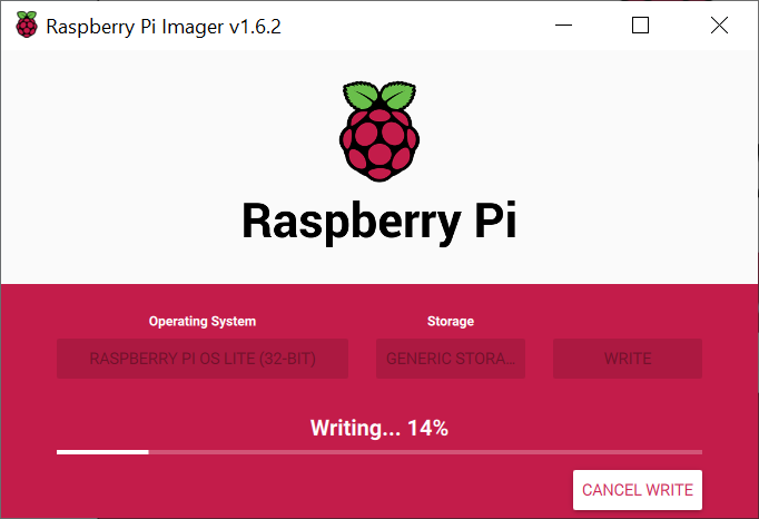 Writing Raspberry Pi OS Lite