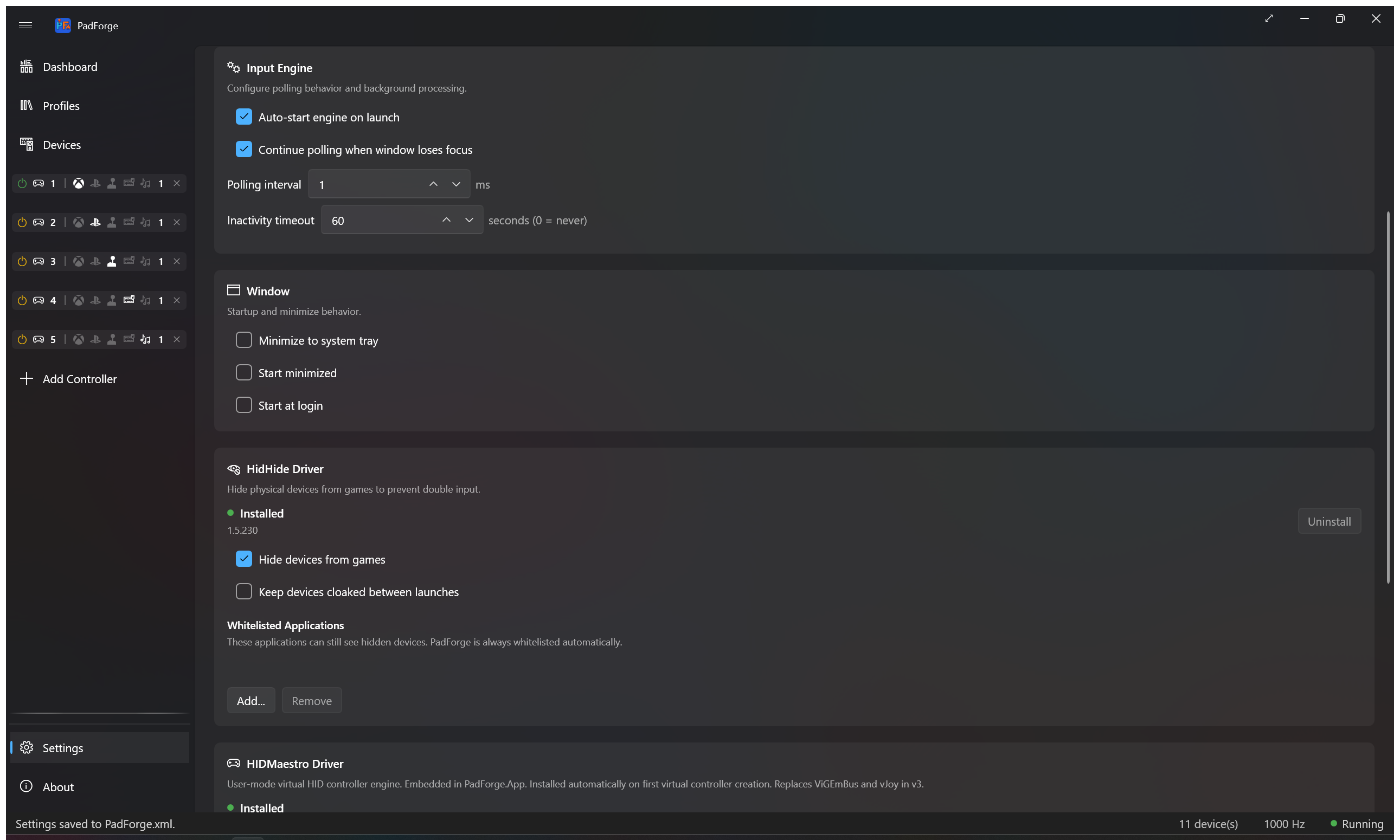 HidHide whitelist configuration