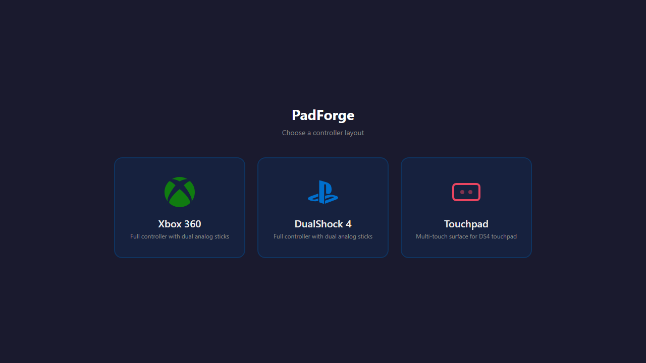 Web controller landing page