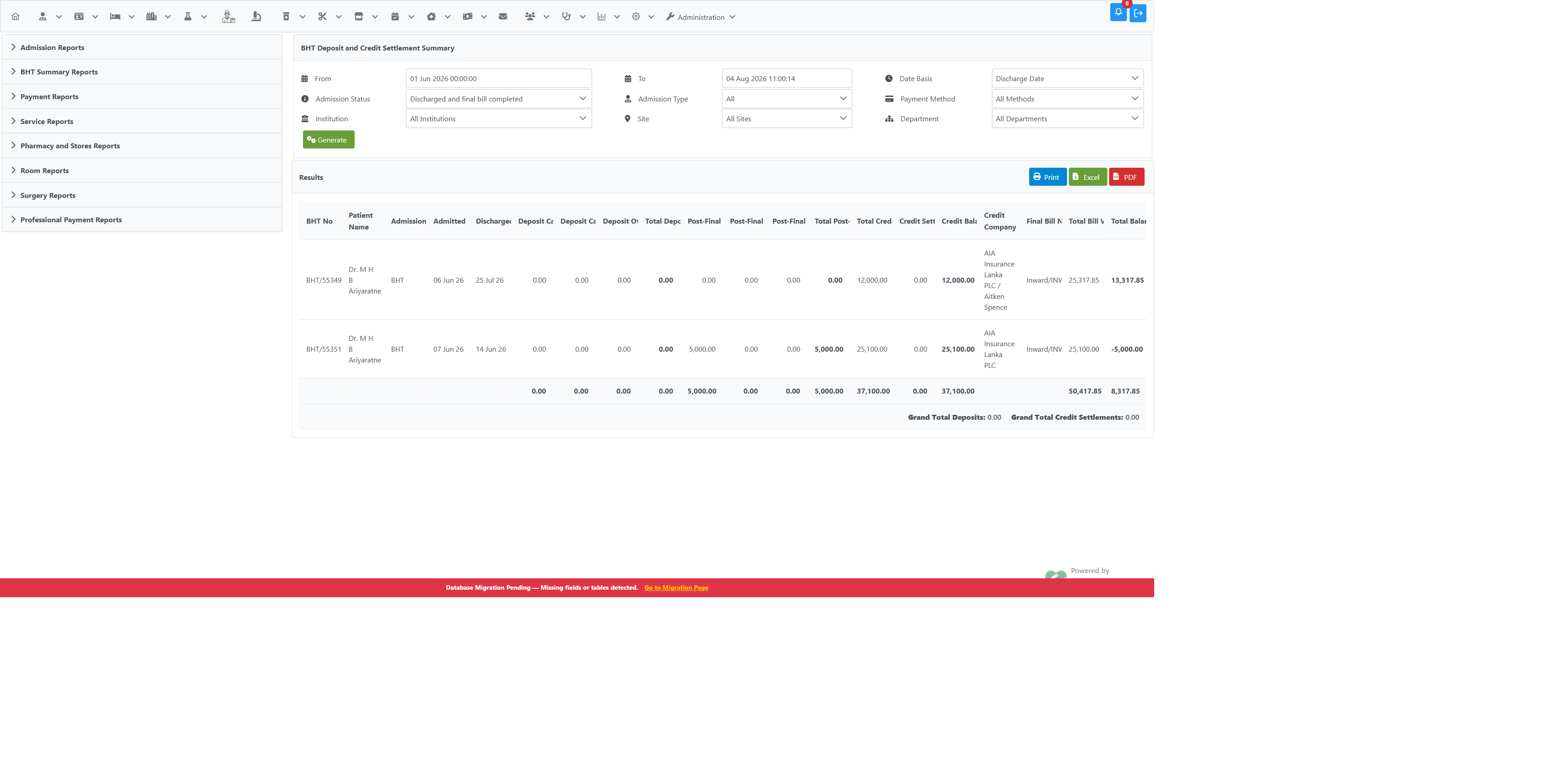 Report results