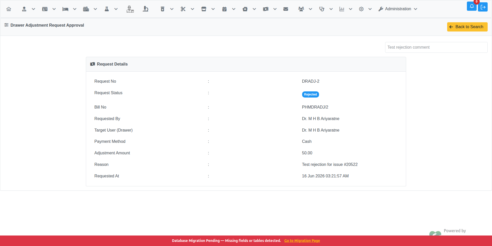 After Rejection — Status: Rejected