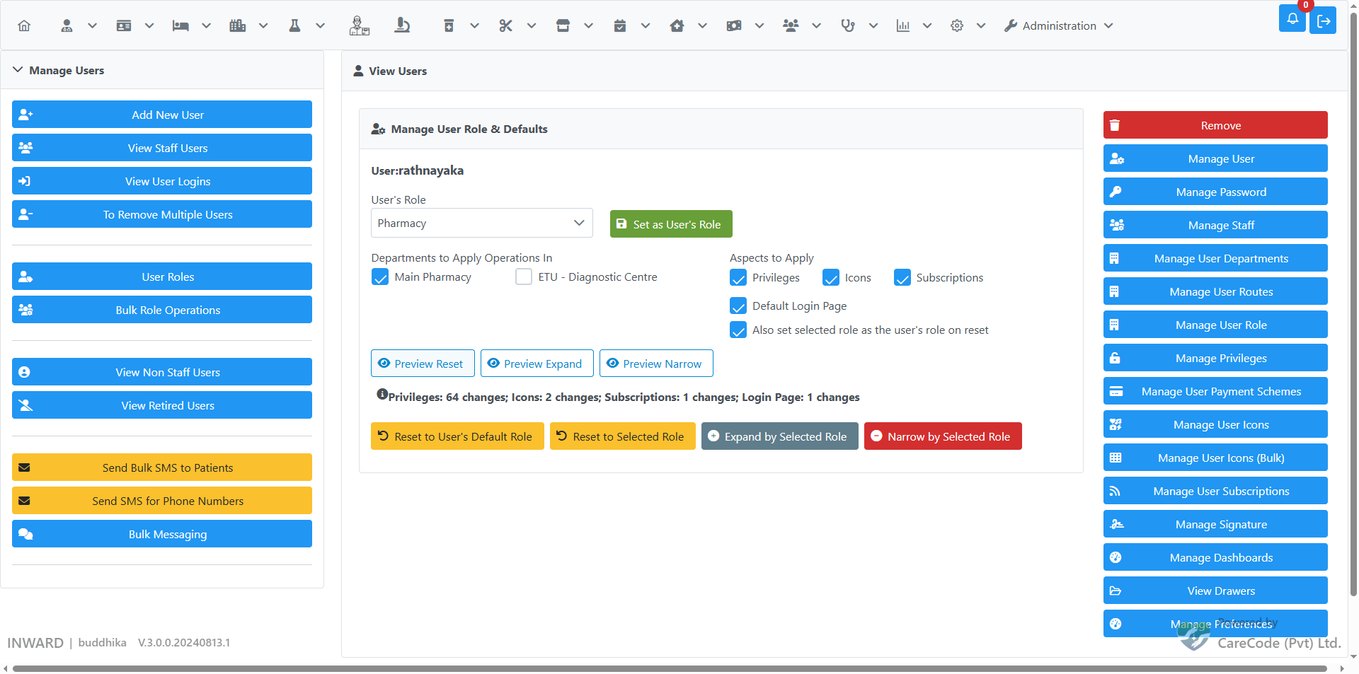 Manage User Role & Defaults