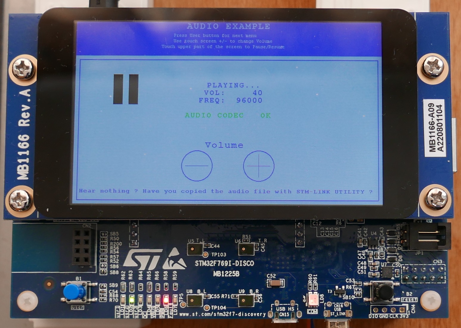 STM32 BSP Demo Audio LCD