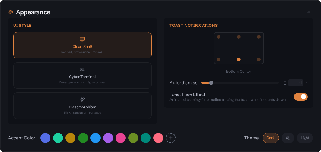 Settings Appearance