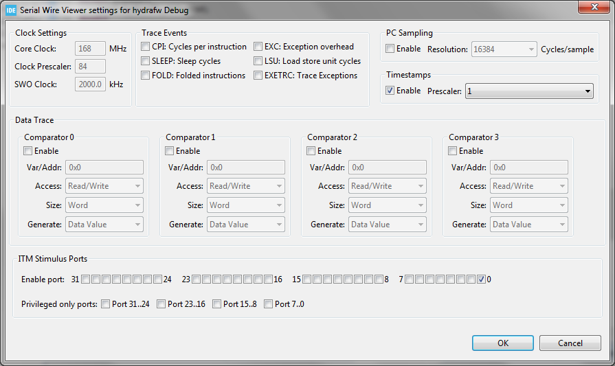 Debug Advanced SWO Serial_Wire_Viewer configure ITM