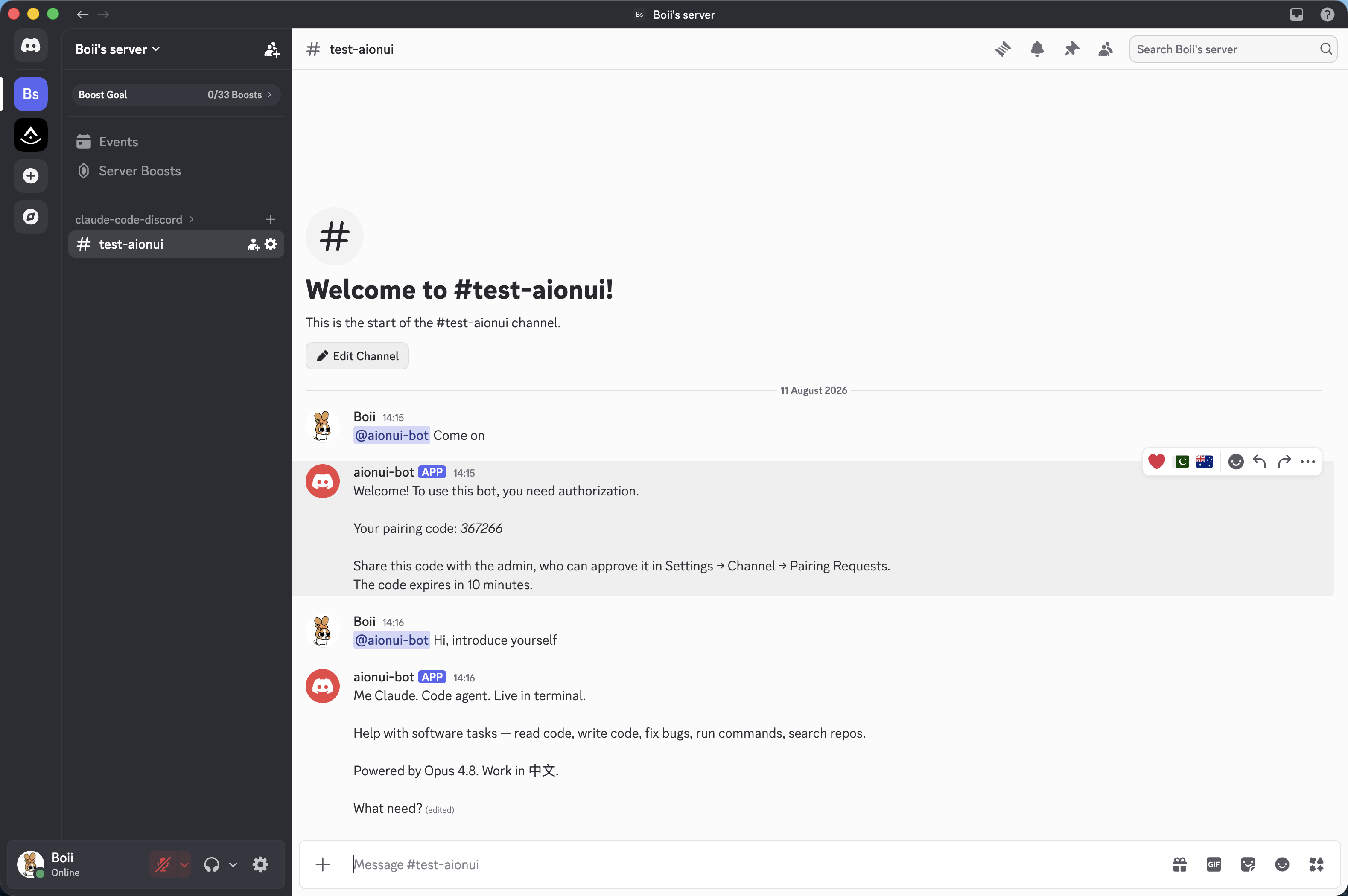 在 Discord 里对话