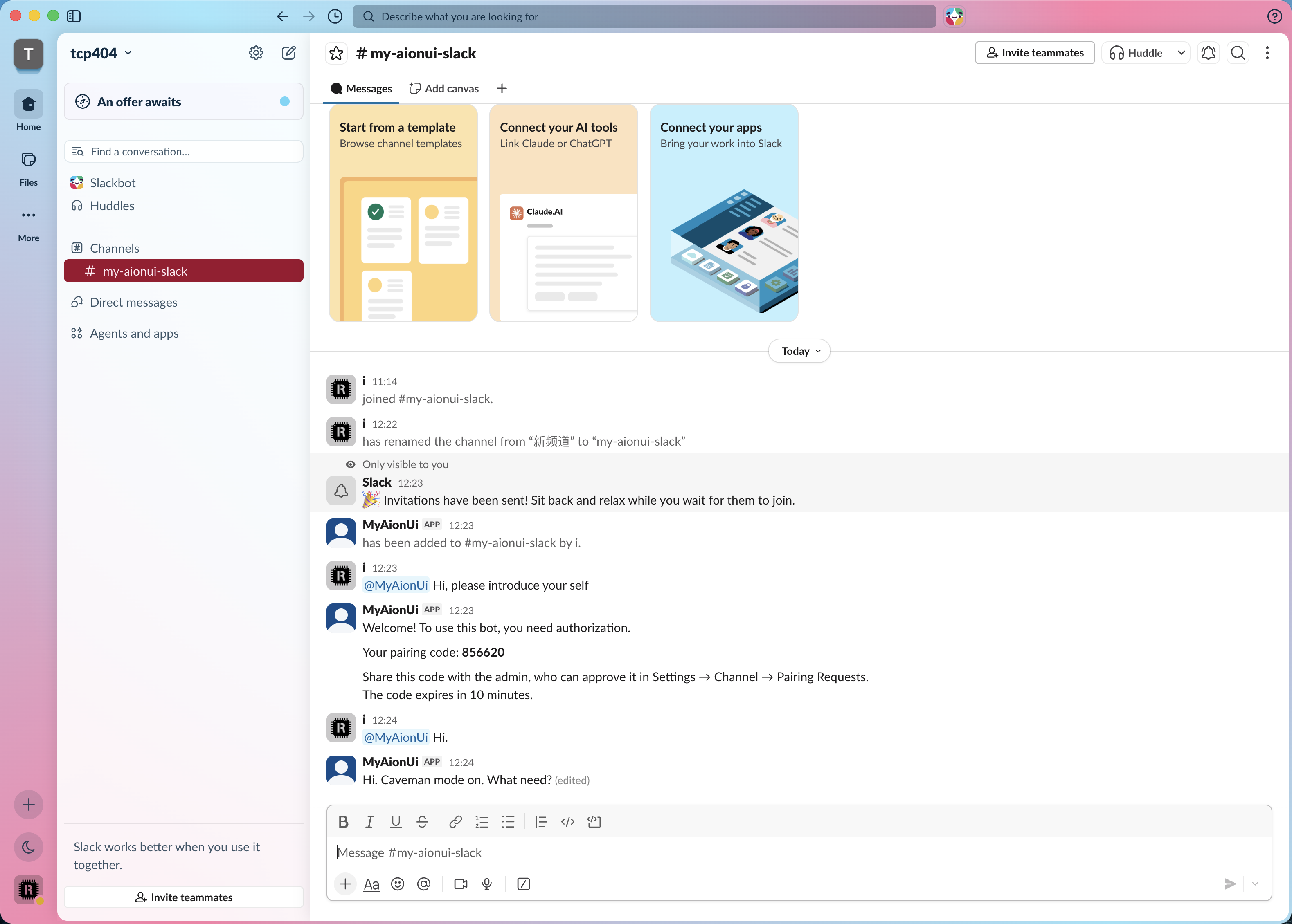 Chat in Slack