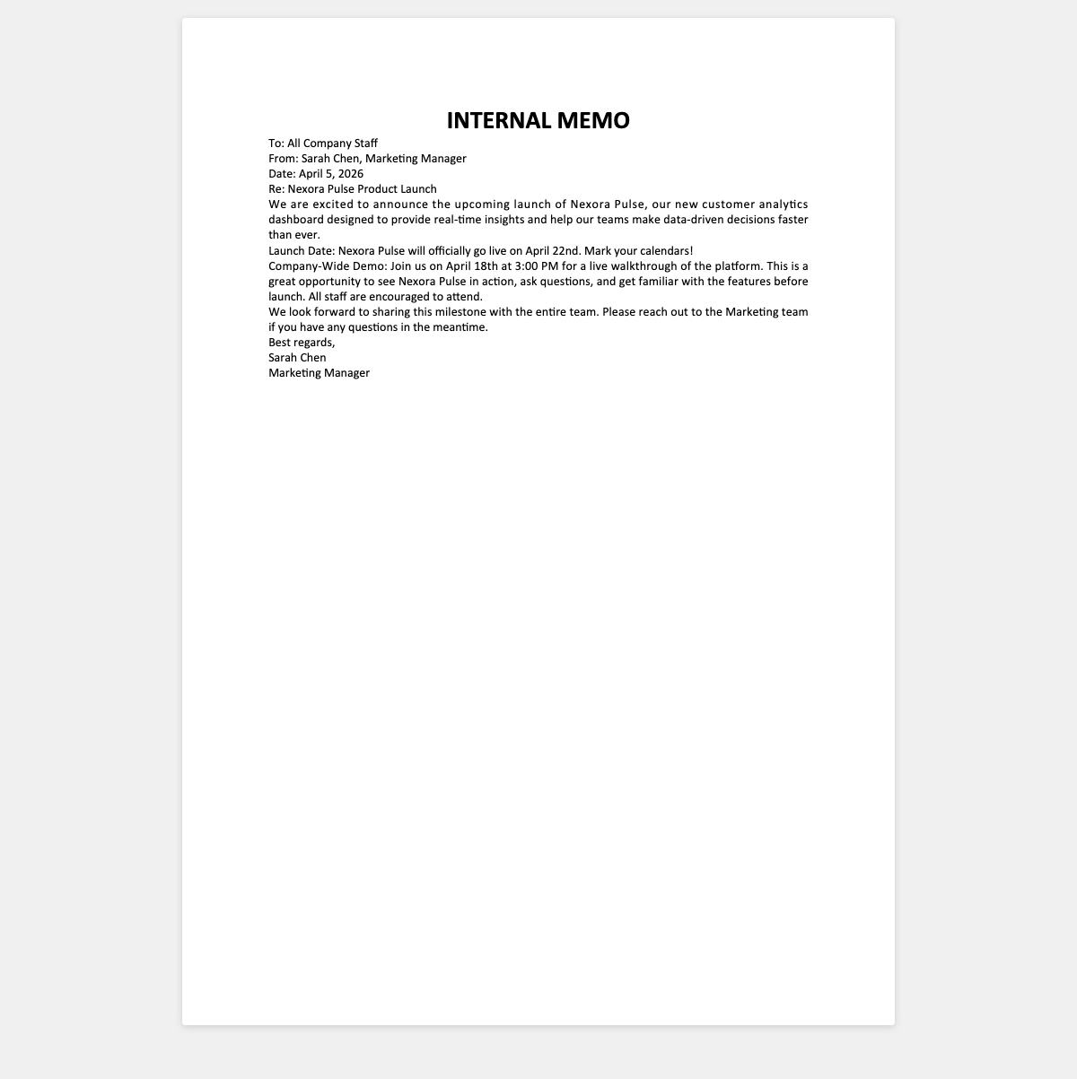 Write and Revise an Internal Launch Memo