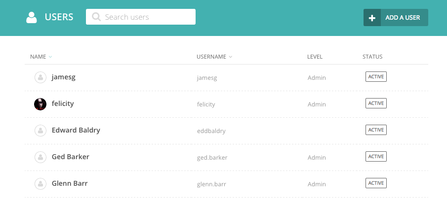 Users page