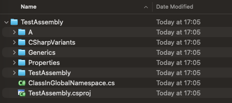 Exported project on file system