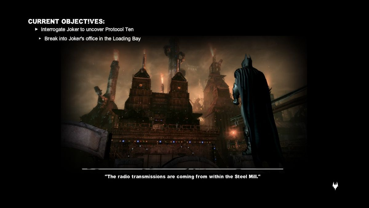 screen shots on Arkham City loading screen