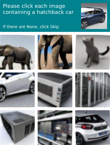 Please click each image containing a hatchback car