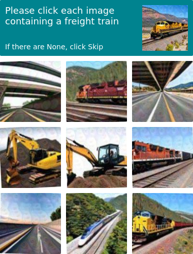 Please click each image containing a freight train