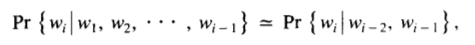 Trigram assumption equation.