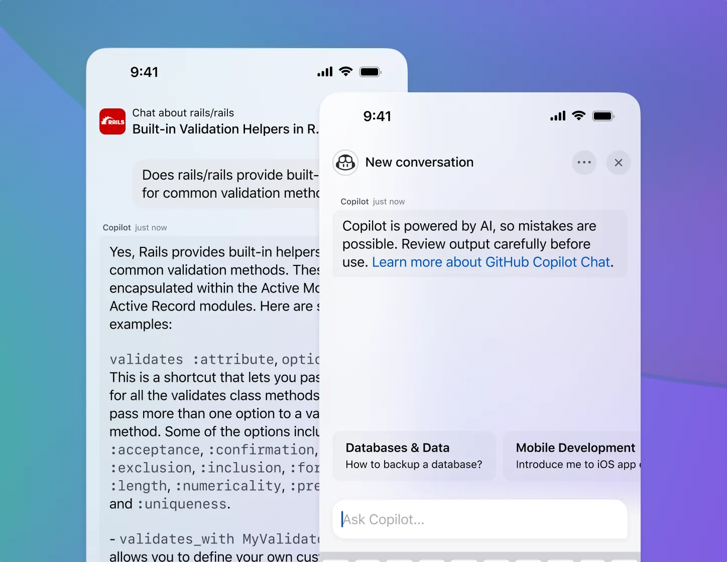 在GitHub Mobile中显示GitHup Copilot的手机