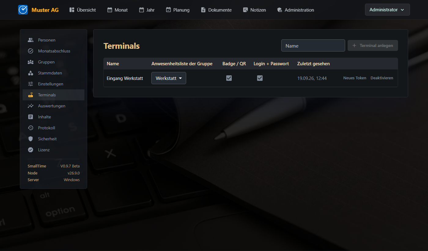 Seite Terminals