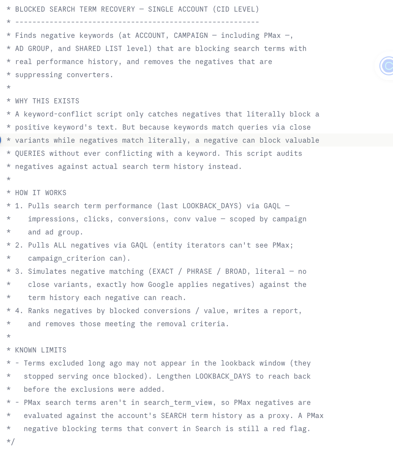 Blocked Search Term Recovery