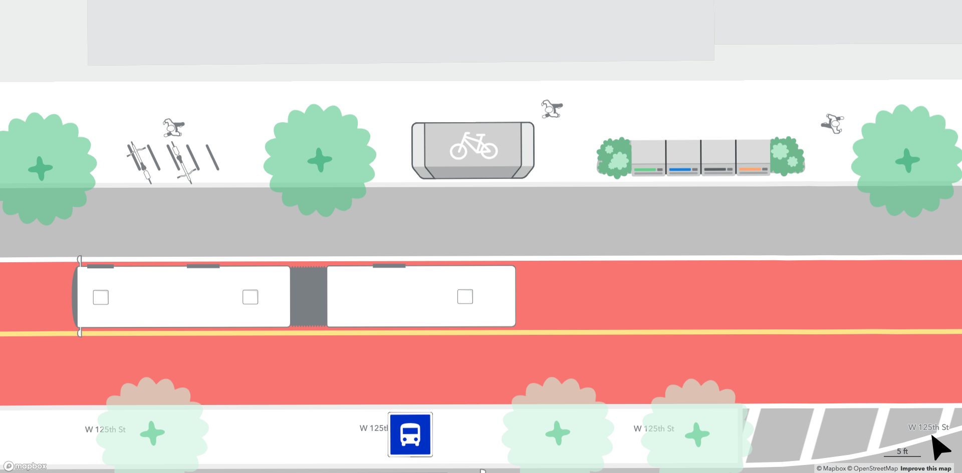rendering of bike parking and secure bike storage