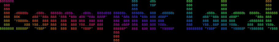 Rainbow color ASCII art