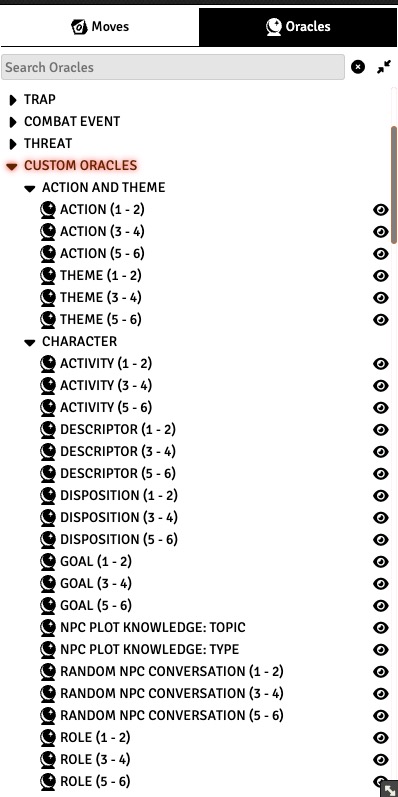 Character Sheet - Custom Oracles
