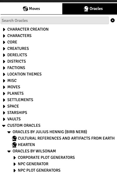 Character Sheet - Custom Oracles