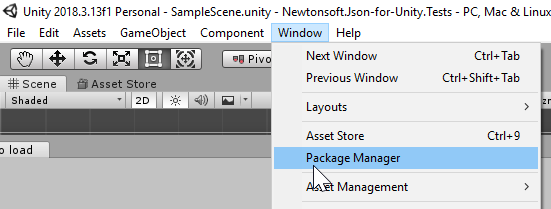 where to open package manager window