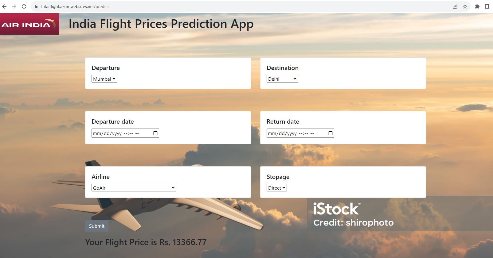 Flight Price Predict Deployment