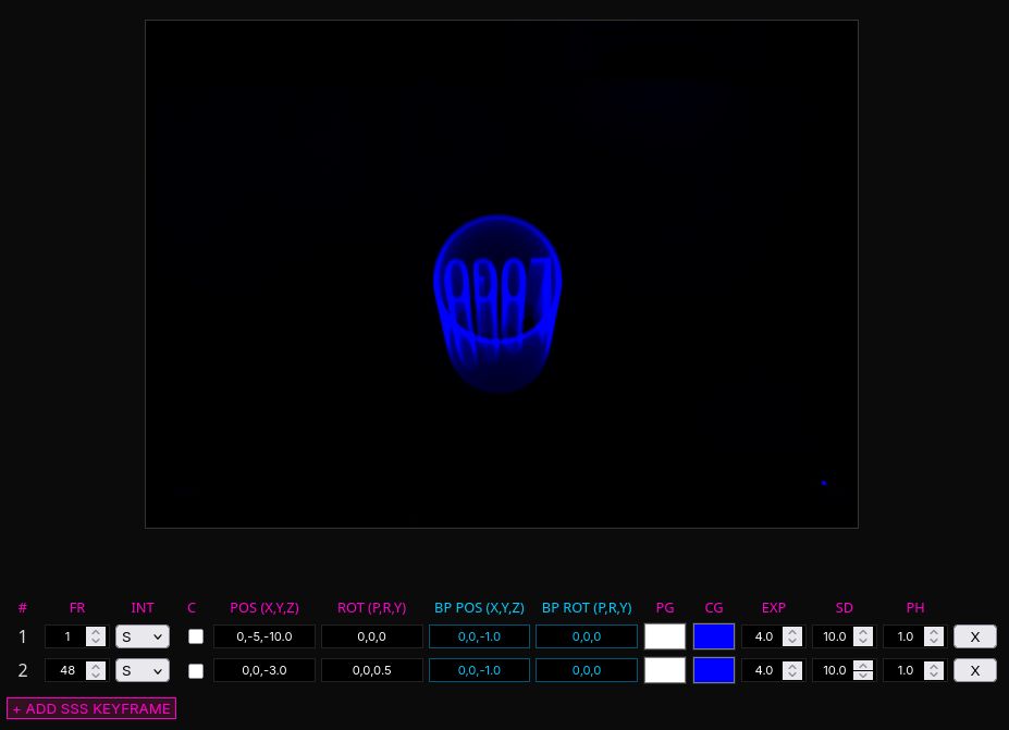 Screenshot with slightly rotated smear and the keyframes