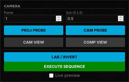 Screenshot of the Camera Section