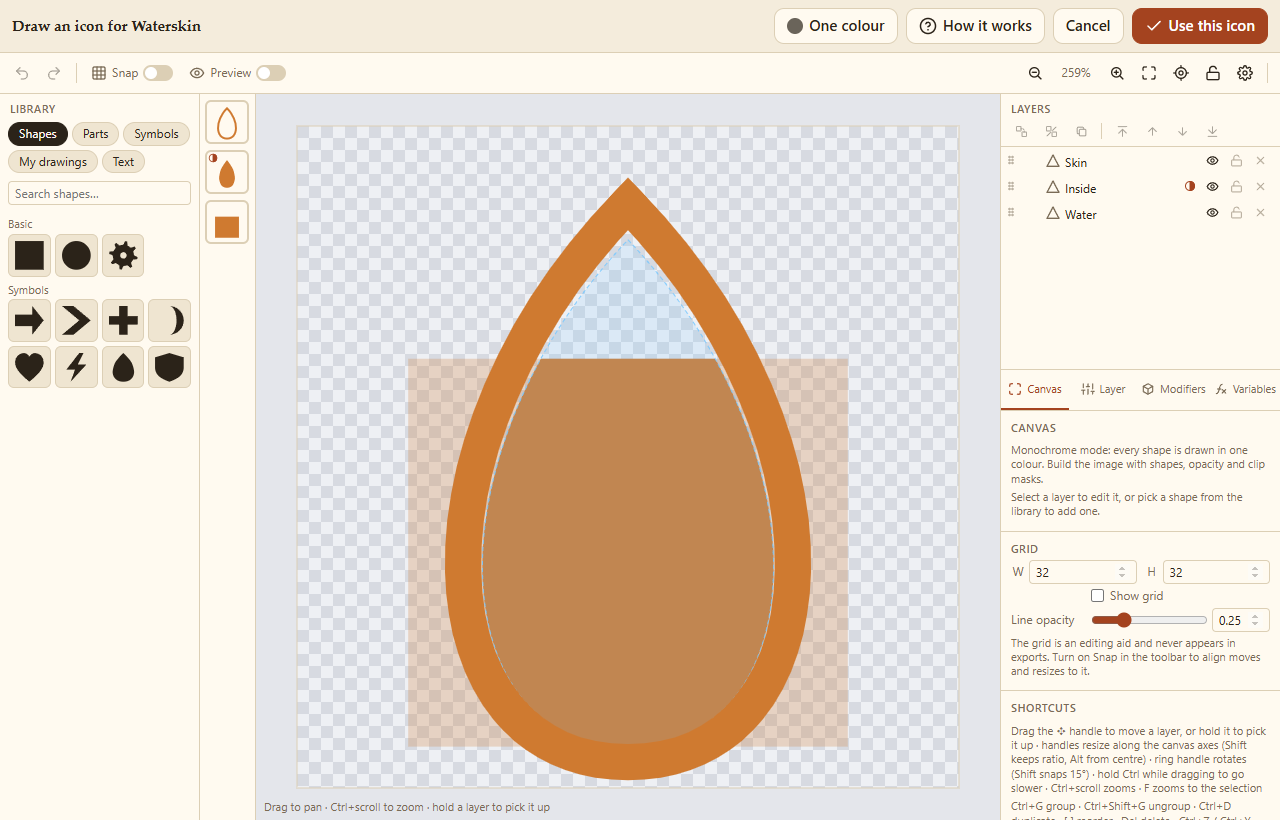 The icon editor