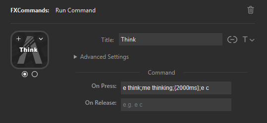 Delayed command settings