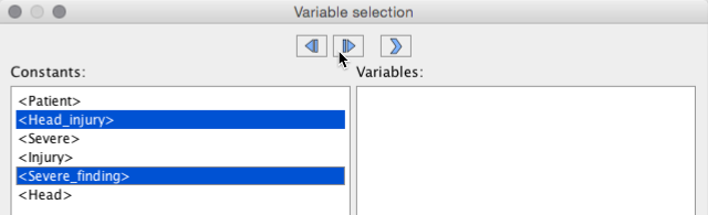 select some concept names as variables