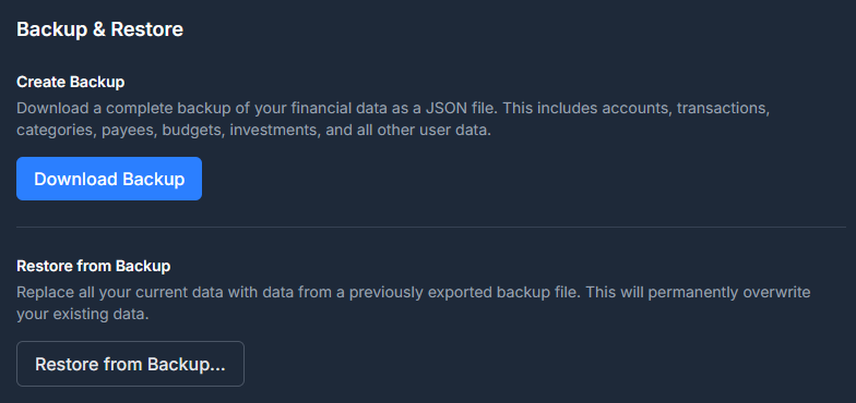 Backup & Restore