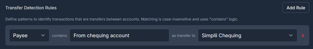 CSV Transfer Rules