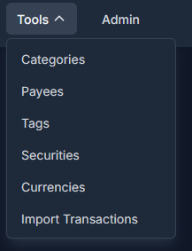Tools Dropdown