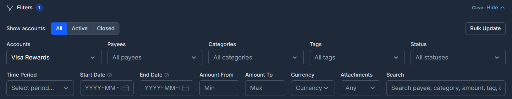 Transaction Filters