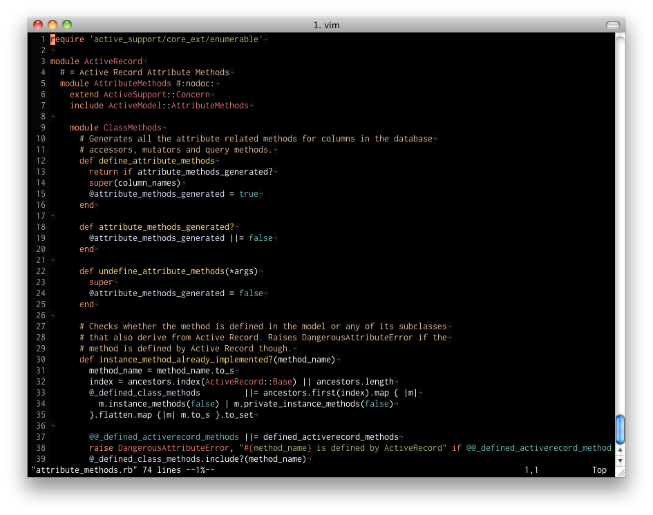 Ruby in Vim