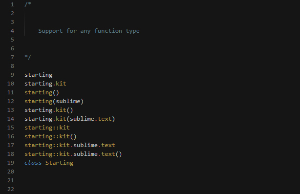 C++ Starting Kit Any Function Support