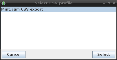 select CSV profile