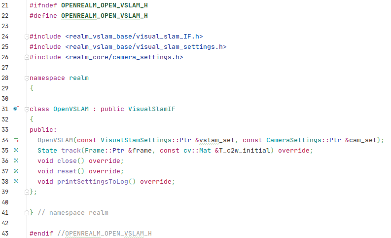 Visual SLAM interface