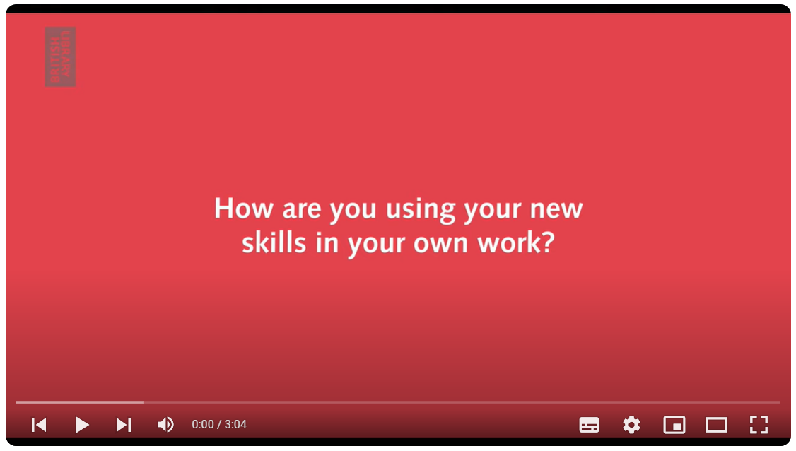 How are you using your new skills in your own work?