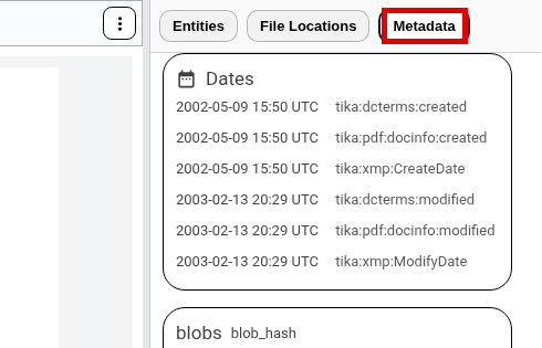 A red frame marks Metadata.